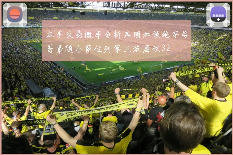 本季交易概率分析库明加领跑字母哥紧随小萨位列第三浓眉仅32